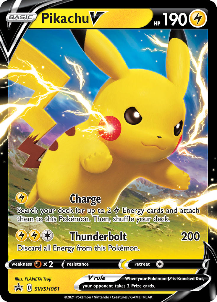 Pikachu V (SWSH061) (Jumbo Card) [Sword & Shield: Black Star Promos] | I Want That Stuff Brandon