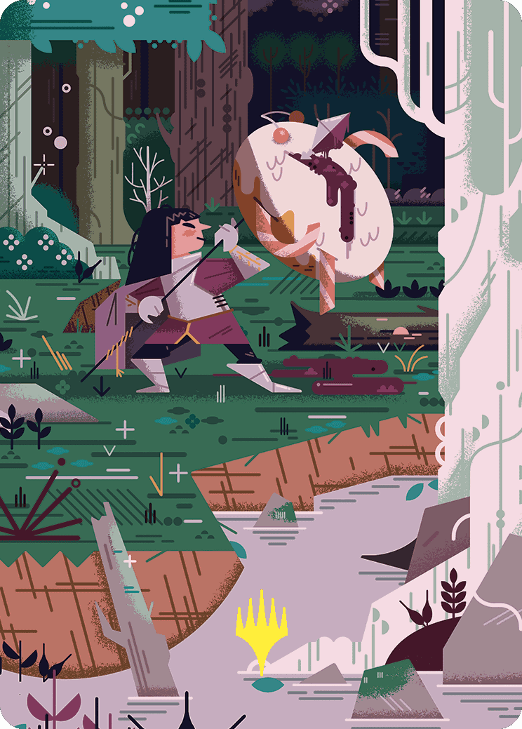 Stab Wound Art Card (Gold-Stamped Planeswalker Symbol) [Wilds of Eldraine Art Series] | I Want That Stuff Brandon