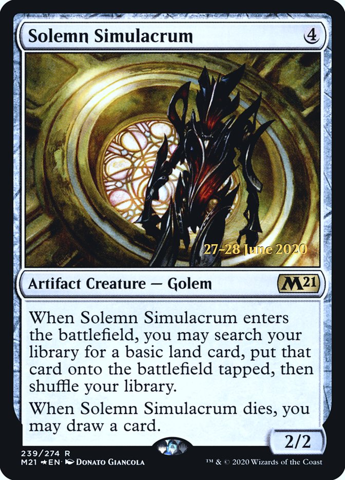 Solemn Simulacrum [Core Set 2021 Prerelease Promos] | I Want That Stuff Brandon