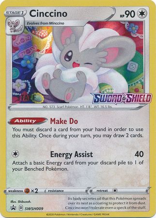 Cinccino (SWSH009) (Staff Prerelease Promo) [Sword & Shield: Black Star Promos] | I Want That Stuff Brandon