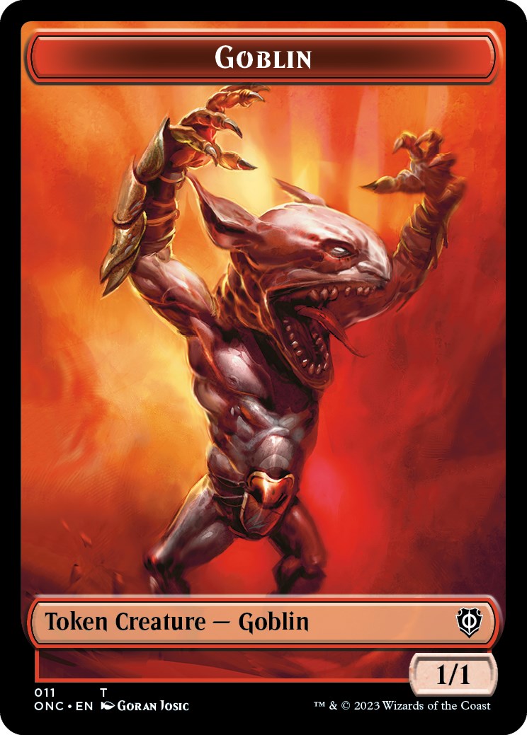 Rebel // Goblin Double-Sided Token [Phyrexia: All Will Be One Commander Tokens] | I Want That Stuff Brandon