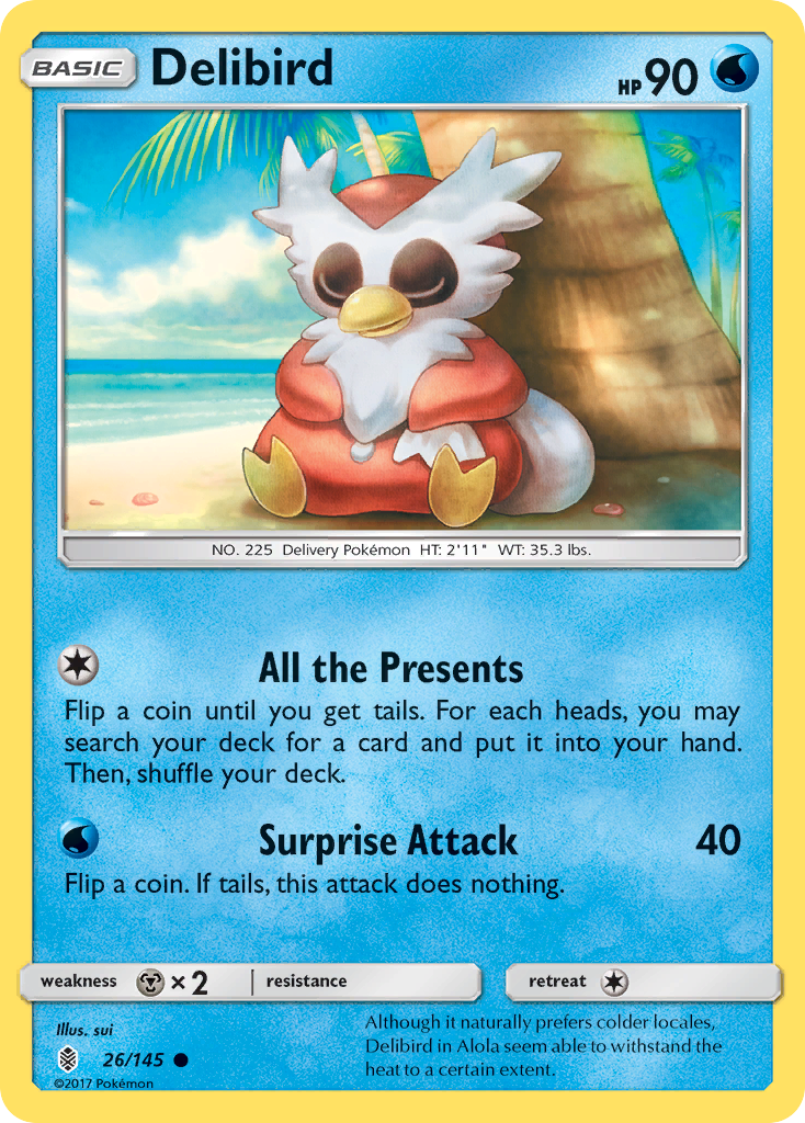 Delibird (26/145) [Sun & Moon: Guardians Rising] | I Want That Stuff Brandon