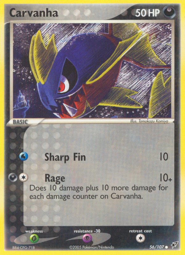 Carvanha (56/107) [EX: Deoxys] | I Want That Stuff Brandon