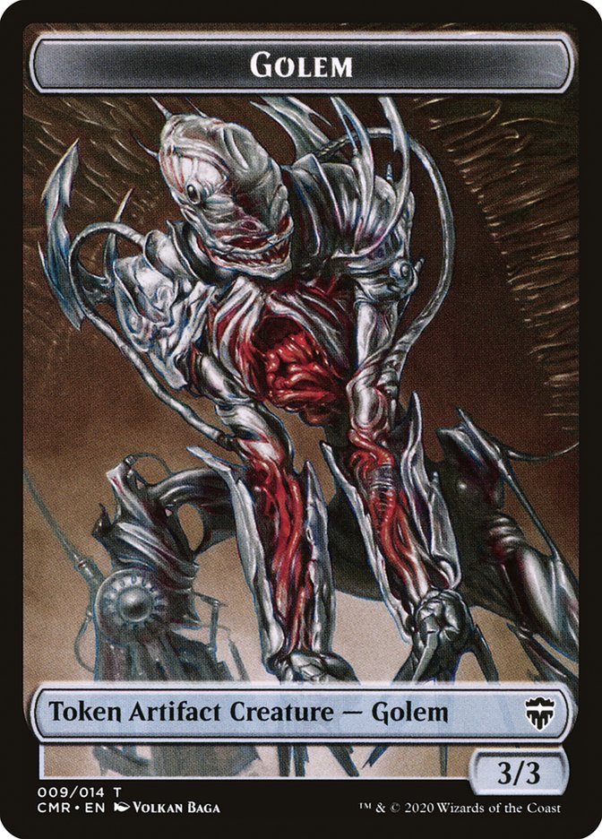 Golem // Rock Double-Sided Token [Commander Legends Tokens] | I Want That Stuff Brandon