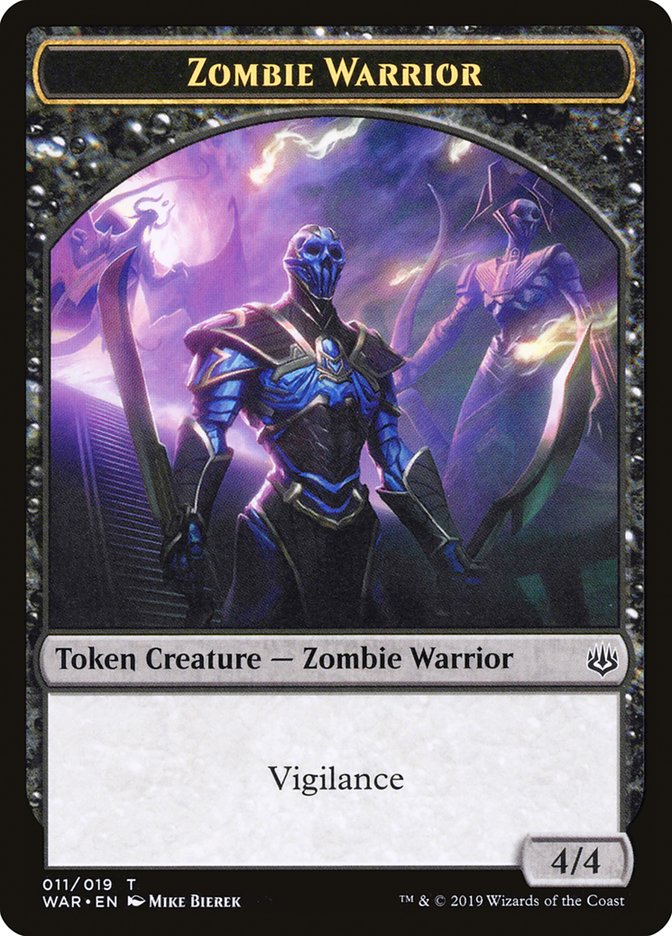 Zombie Warrior Token [War of the Spark Tokens] | I Want That Stuff Brandon
