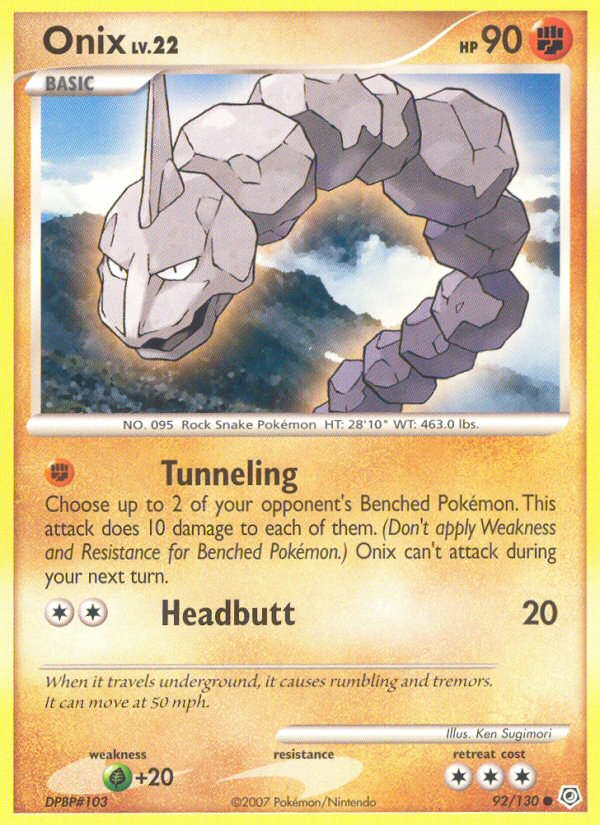 Onix (92/130) [Diamond & Pearl: Base Set] | I Want That Stuff Brandon