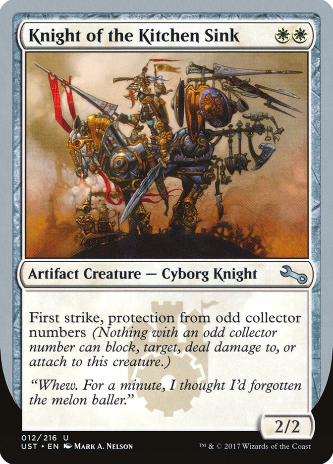 Knight of the Kitchen Sink ("protection from odd collector numbers") [Unstable] | I Want That Stuff Brandon