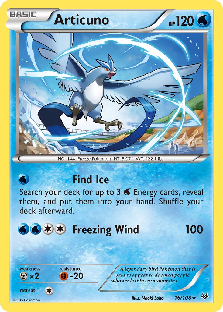 Articuno (16/108) (Theme Deck Exclusive) [XY: Roaring Skies] | I Want That Stuff Brandon