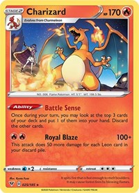 Charizard (025/185) (Cracked Ice Holo) (Theme Deck Exclusive) [Sword & Shield: Vivid Voltage] | I Want That Stuff Brandon