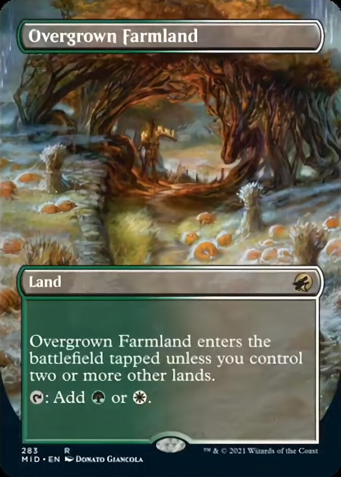 Overgrown Farmland (Borderless Alternate Art) [Innistrad: Midnight Hunt] | I Want That Stuff Brandon