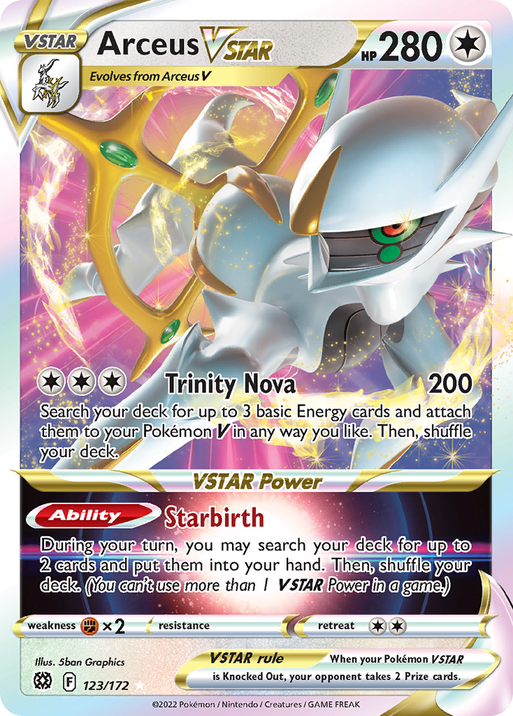 Arceus VSTAR (123/172) (Metal Card) [Sword & Shield: Brilliant Stars] | I Want That Stuff Brandon