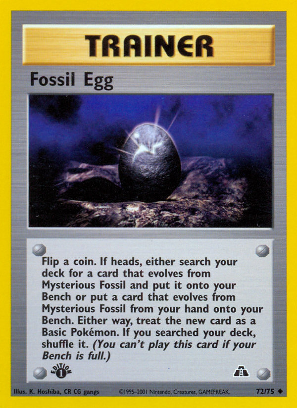 Fossil Egg (72/75) [Neo Discovery 1st Edition] | I Want That Stuff Brandon
