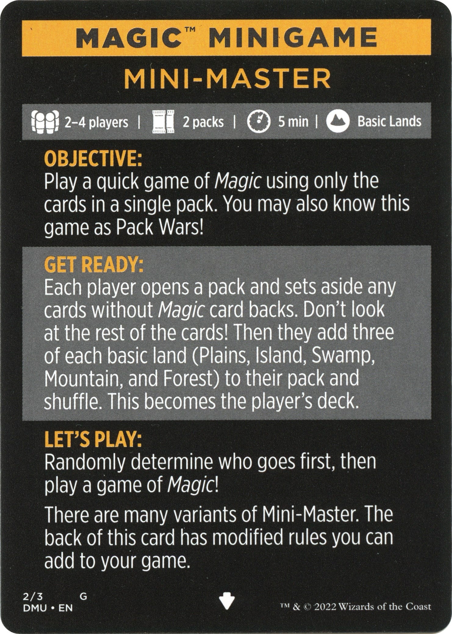 Mini-Master (Magic Minigame) [Dominaria United Minigame] | I Want That Stuff Brandon