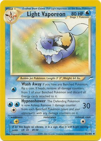 Light Vaporeon (52/105) [Neo Destiny Unlimited] | I Want That Stuff Brandon