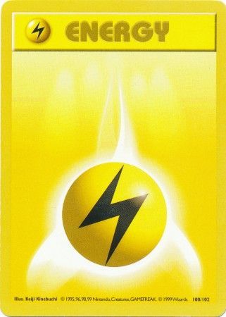 Lightning Energy (100/102) [Base Set Shadowless Unlimited] | I Want That Stuff Brandon