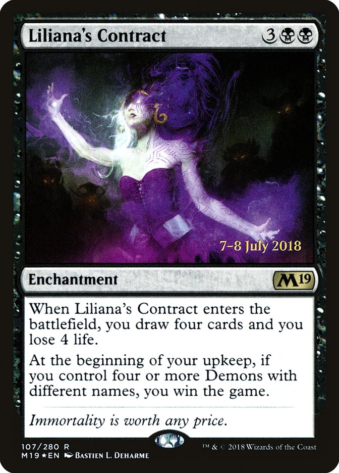 Liliana's Contract [Core Set 2019 Prerelease Promos] | I Want That Stuff Brandon