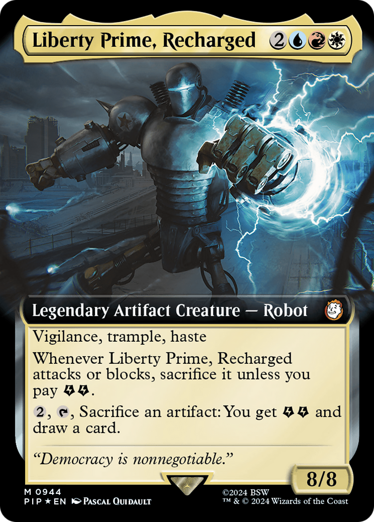 Liberty Prime, Recharged (Extended Art) (Surge Foil) [Fallout] | I Want That Stuff Brandon