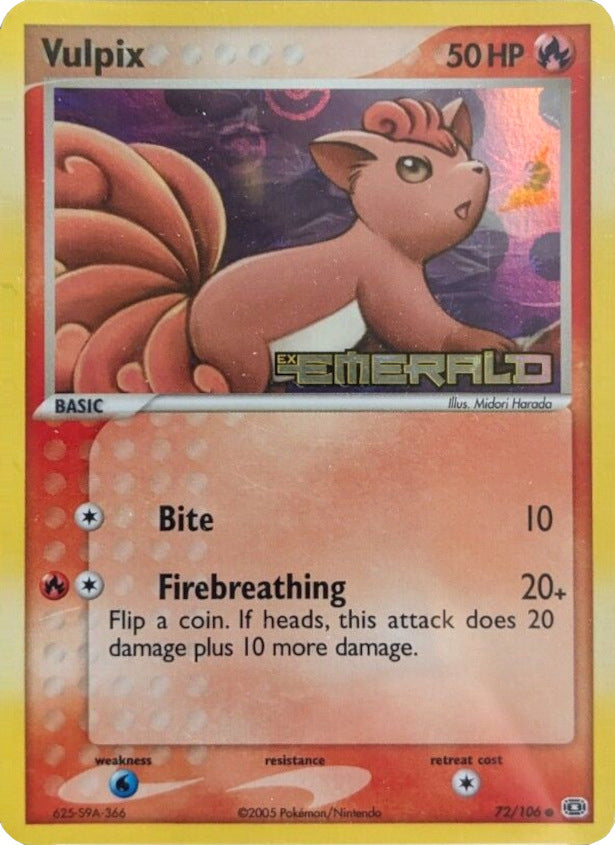 Vulpix (72/106) (Stamped) [EX: Emerald] | I Want That Stuff Brandon