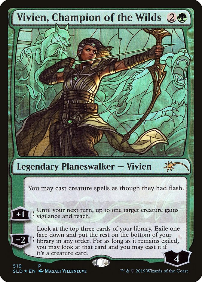 Vivien, Champion of the Wilds (Stained Glass) [Secret Lair Drop Promos] | I Want That Stuff Brandon