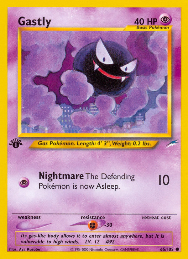 Gastly (65/105) [Neo Destiny 1st Edition] | I Want That Stuff Brandon