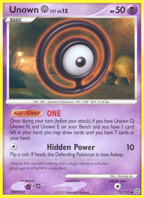 Unown O (70/132) [Diamond & Pearl: Secret Wonders] | I Want That Stuff Brandon