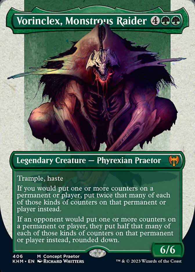 Vorinclex, Monstrous Raider (Borderless Concept Praetors) [Phyrexia: All Will Be One] | I Want That Stuff Brandon