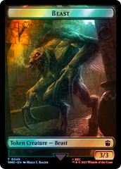 Human Noble // Beast Double-Sided Token (Surge Foil) [Doctor Who Tokens] | I Want That Stuff Brandon