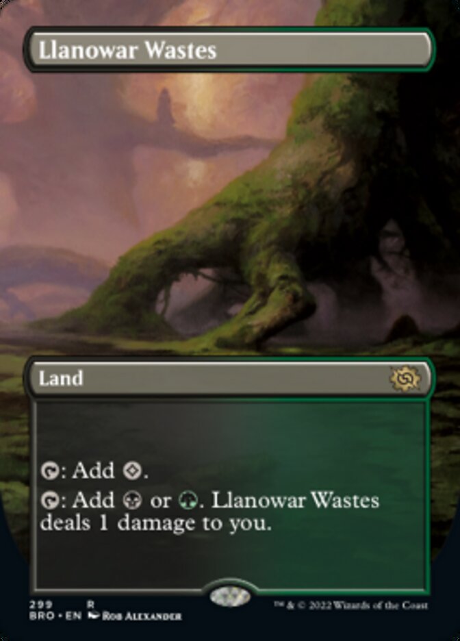 Llanowar Wastes (Borderless Alternate Art) [The Brothers' War] | I Want That Stuff Brandon