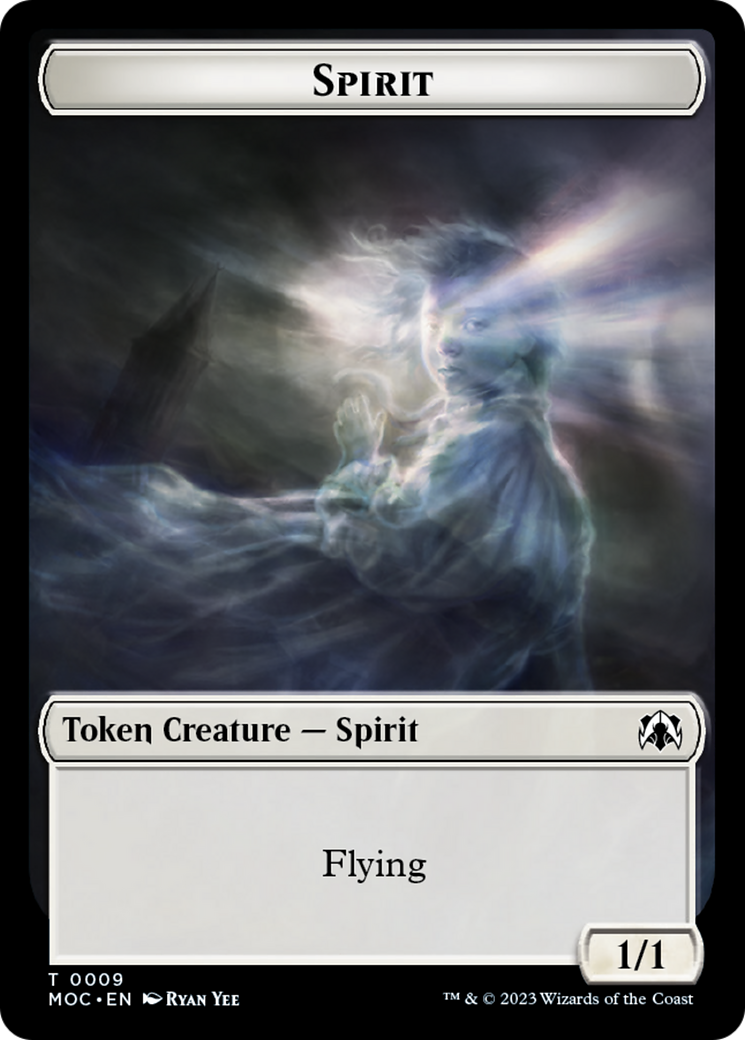 Spirit (9) // Spirit (13) Double-Sided Token [March of the Machine Commander Tokens] | I Want That Stuff Brandon