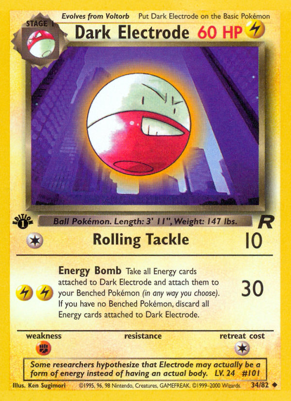 Dark Electrode (34/82) [Team Rocket 1st Edition] | I Want That Stuff Brandon