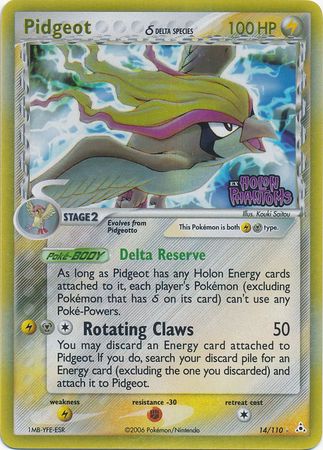 Pidgeot (14/110) (Delta Species) (Stamped) [EX: Holon Phantoms] | I Want That Stuff Brandon