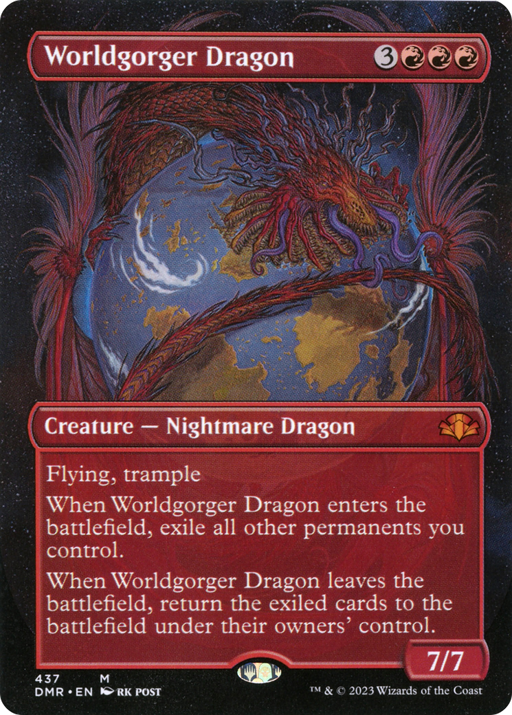 Worldgorger Dragon (Borderless Alternate Art) [Dominaria Remastered] | I Want That Stuff Brandon