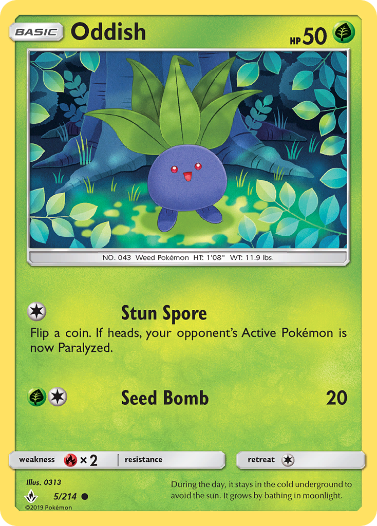 Oddish (5/214) [Sun & Moon: Unbroken Bonds] | I Want That Stuff Brandon