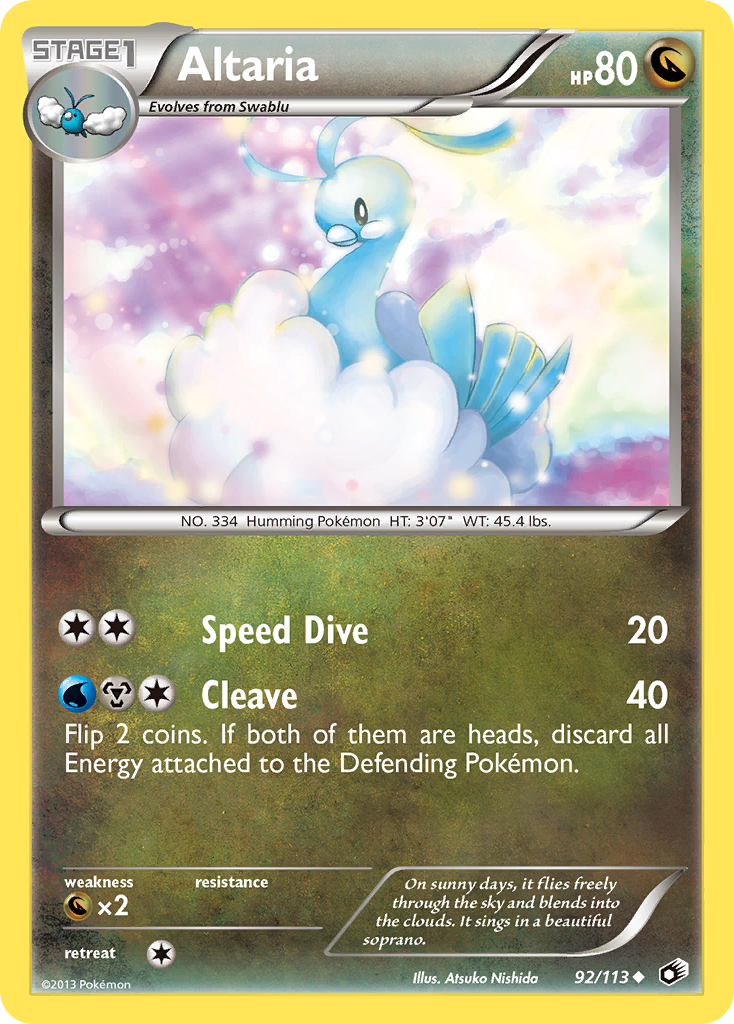 Altaria (92/113) [Black & White: Legendary Treasures] | I Want That Stuff Brandon