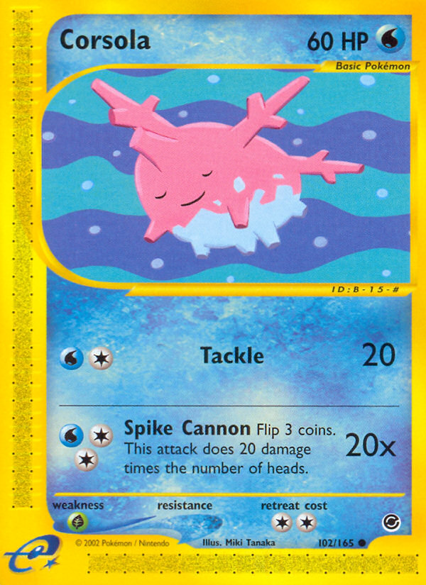 Corsola (102/165) [Expedition: Base Set] | I Want That Stuff Brandon