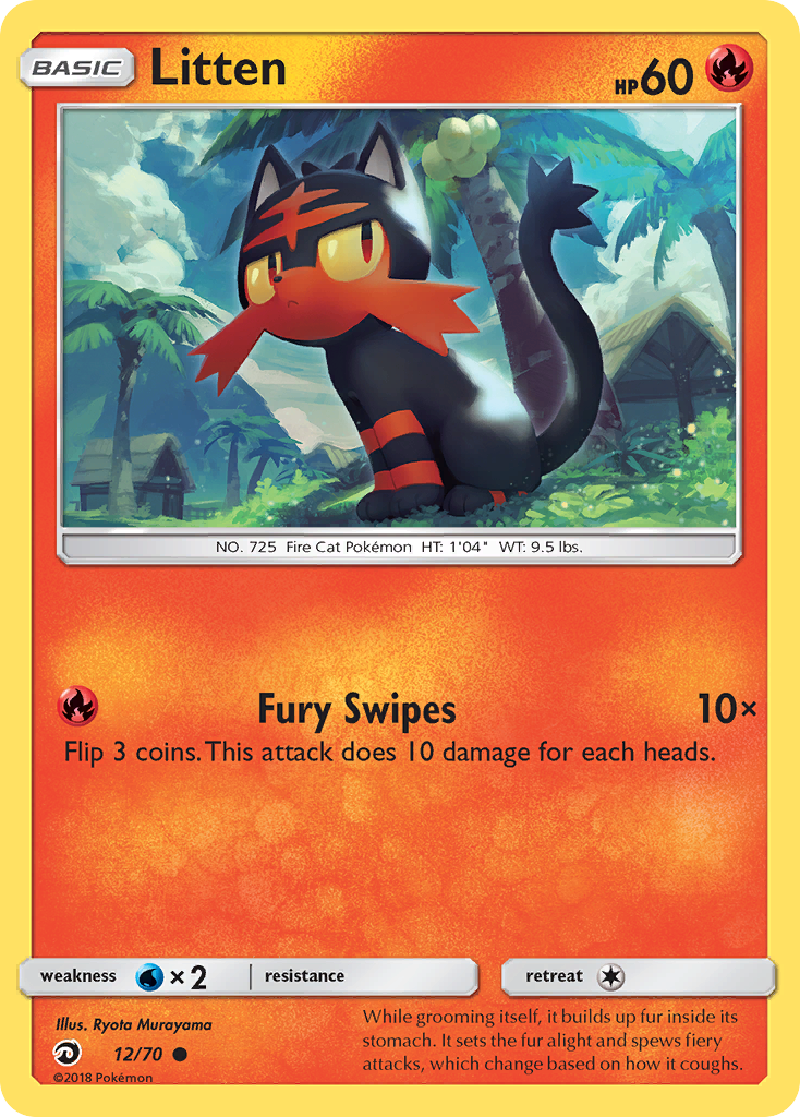 Litten (12/70) [Sun & Moon: Dragon Majesty] | I Want That Stuff Brandon