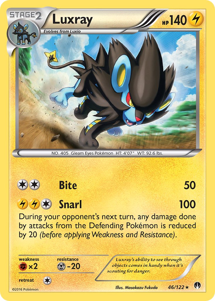 Luxray (46/122) (Cracked Ice Holo) [XY: BREAKpoint] | I Want That Stuff Brandon