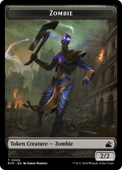 Elf Knight // Zombie Double-Sided Token [Ravnica Remastered Tokens] | I Want That Stuff Brandon