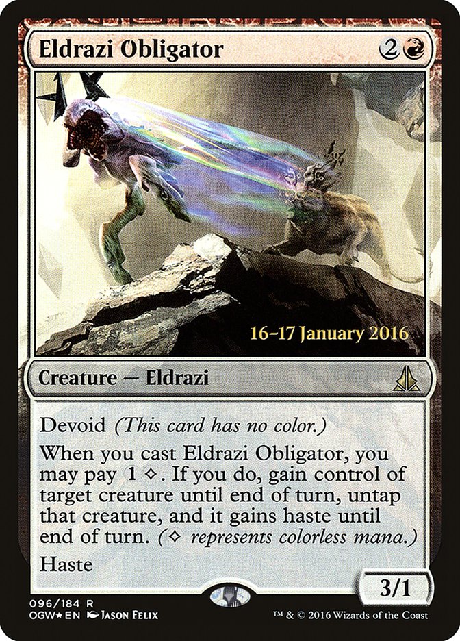 Eldrazi Obligator [Oath of the Gatewatch Prerelease Promos] | I Want That Stuff Brandon