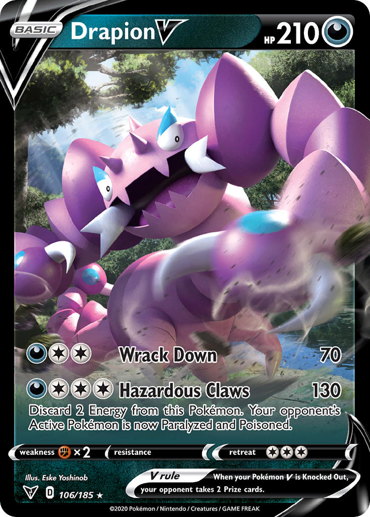 Drapion V (106/185) [Sword & Shield: Vivid Voltage] | I Want That Stuff Brandon