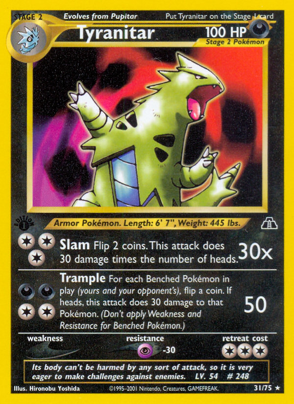 Tyranitar (31/75) [Neo Discovery 1st Edition] | I Want That Stuff Brandon