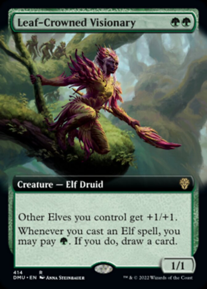 Leaf-Crowned Visionary (Extended Art) [Dominaria United] | I Want That Stuff Brandon