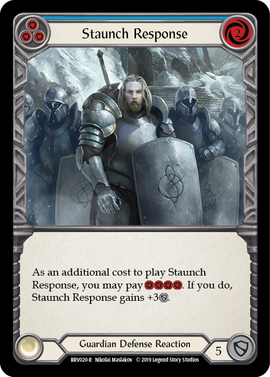 Staunch Response (Blue) [BVO020-R] Normal | I Want That Stuff Brandon