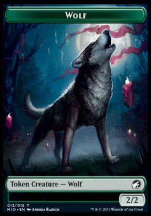 Wolf // Beast (008) Double-Sided Token [Innistrad: Midnight Hunt Tokens] | I Want That Stuff Brandon