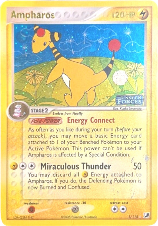 Ampharos (1/115) (Stamped) [EX: Unseen Forces] | I Want That Stuff Brandon