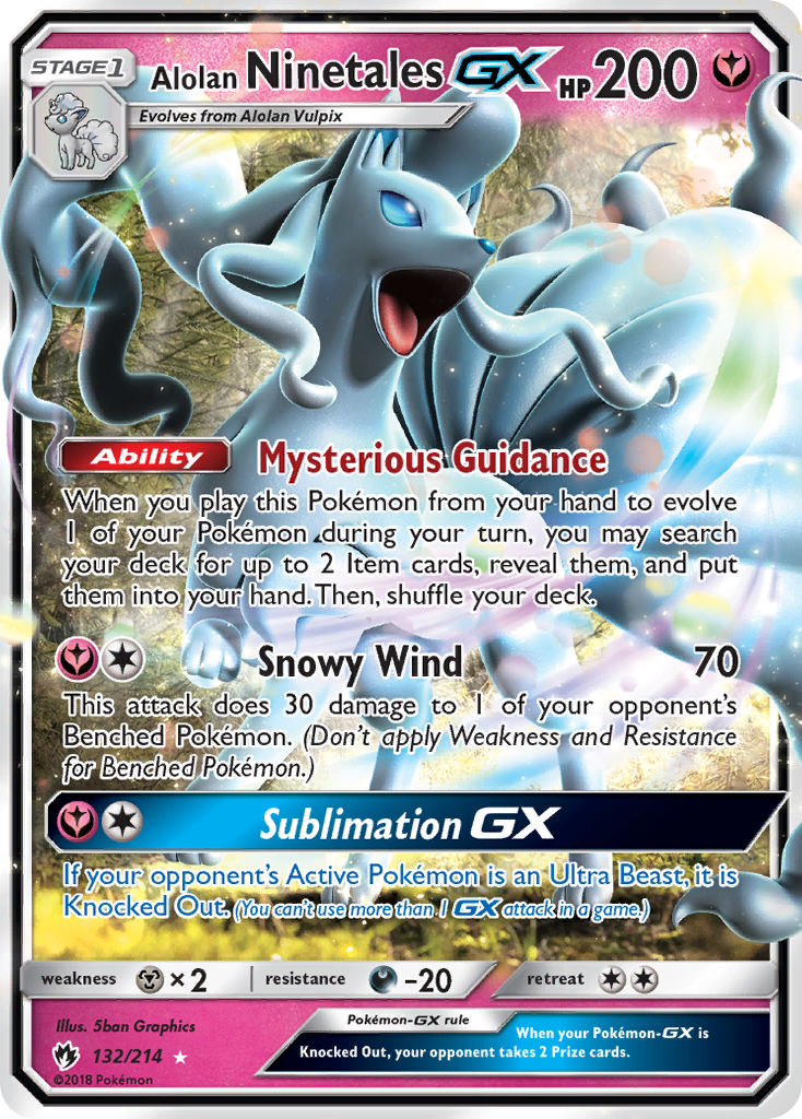 Alolan Ninetales GX (132/214) [Sun & Moon: Lost Thunder] | I Want That Stuff Brandon