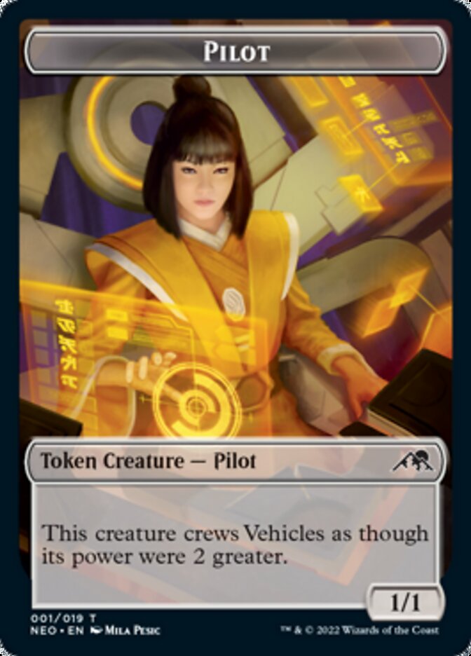 Spirit (002) // Pilot Double-Sided Token [Kamigawa: Neon Dynasty Tokens] | I Want That Stuff Brandon