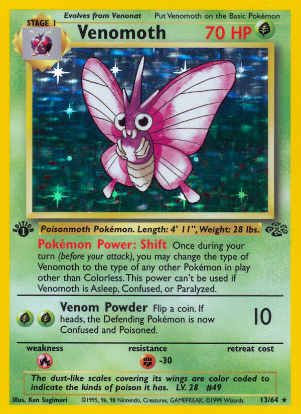 Venomoth (13/64) [Jungle 1st Edition] | I Want That Stuff Brandon