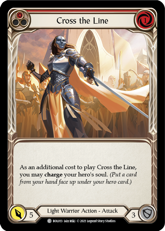 Cross the Line (Red) [BOL013] (Monarch Boltyn Blitz Deck) | I Want That Stuff Brandon