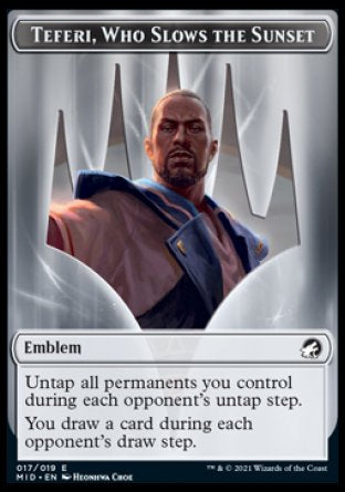 Teferi, Who Slows the Sunset Emblem [Innistrad: Midnight Hunt Tokens] | I Want That Stuff Brandon
